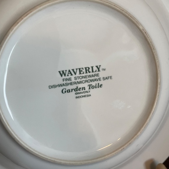 Vintage Waverly Garden Toile pattern soup bowl, Fine Stoneware, Blue Toile - Picture 4 of 6